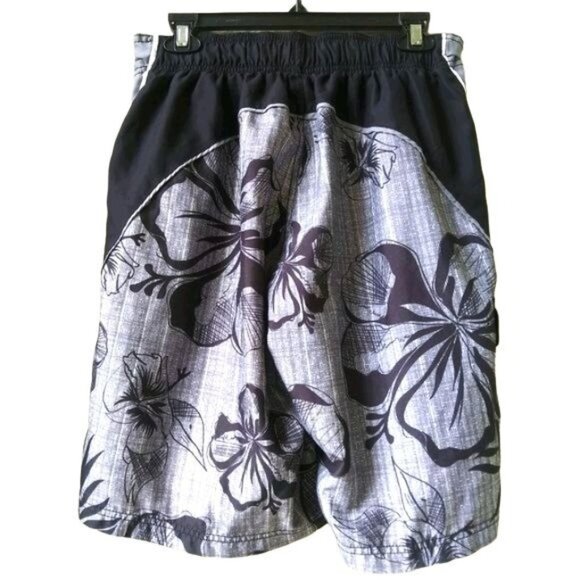 Ocean Pacific Mens Black Gray Floral Print Board Shorts Swim Trunks Size Small - Picture 5 of 6